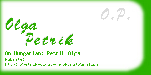 olga petrik business card